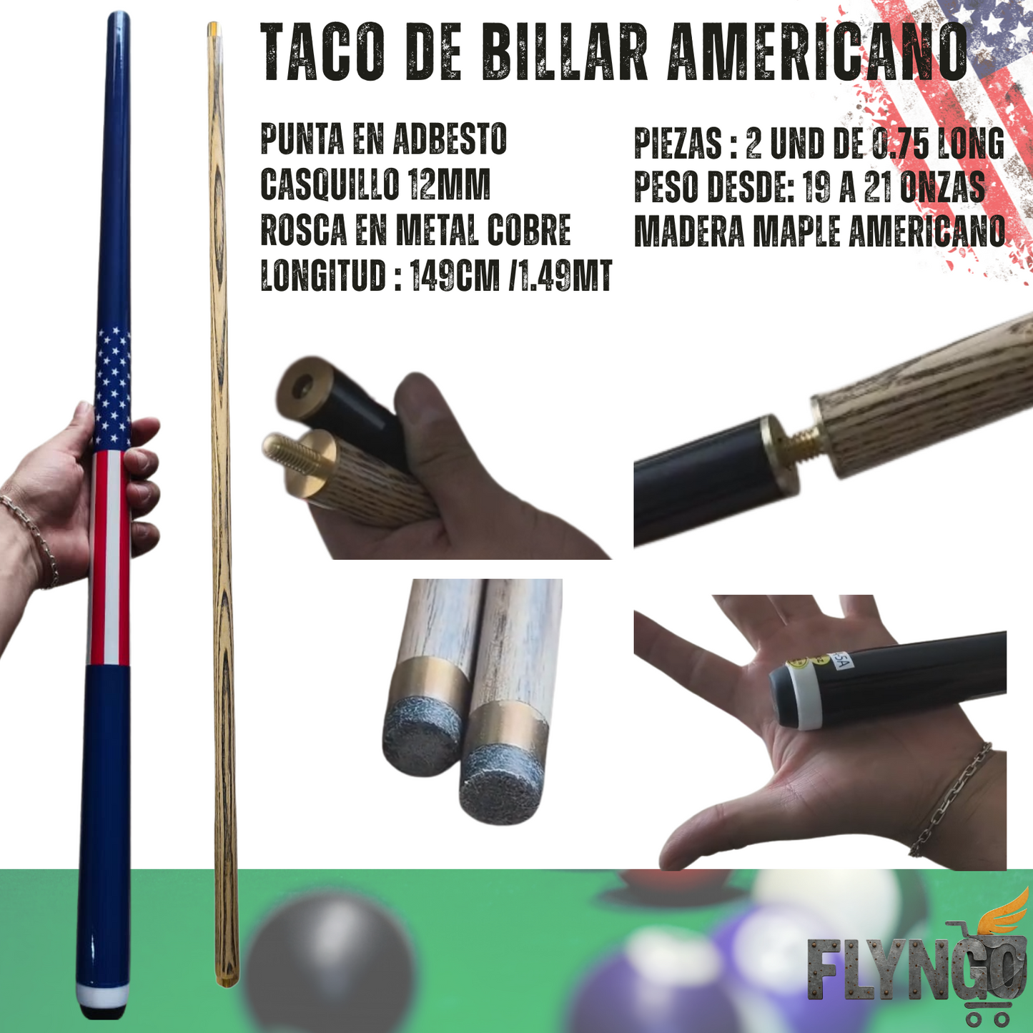 TACO DE BILLAR AMERICANO 🎱