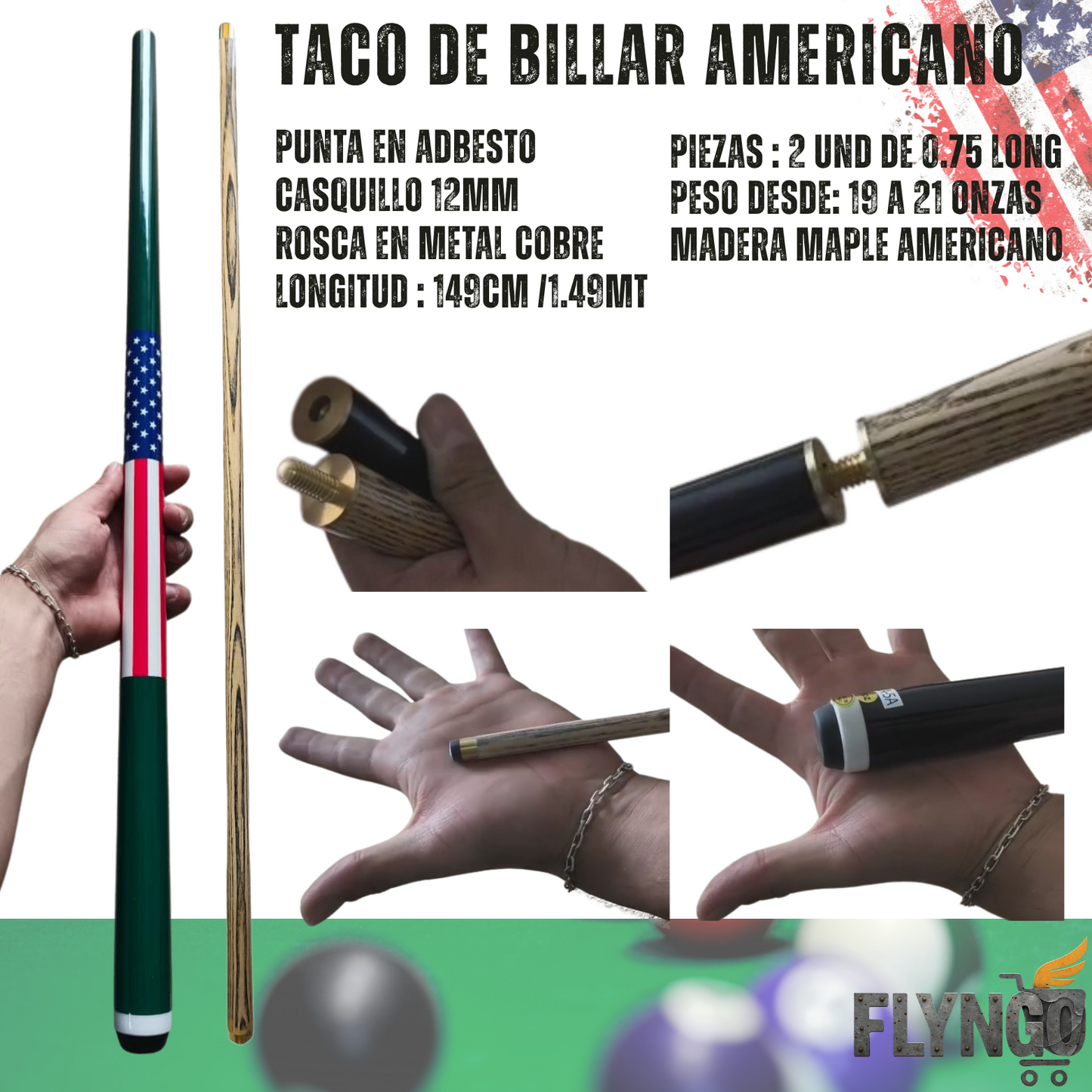 TACO DE BILLAR AMERICANO 🎱