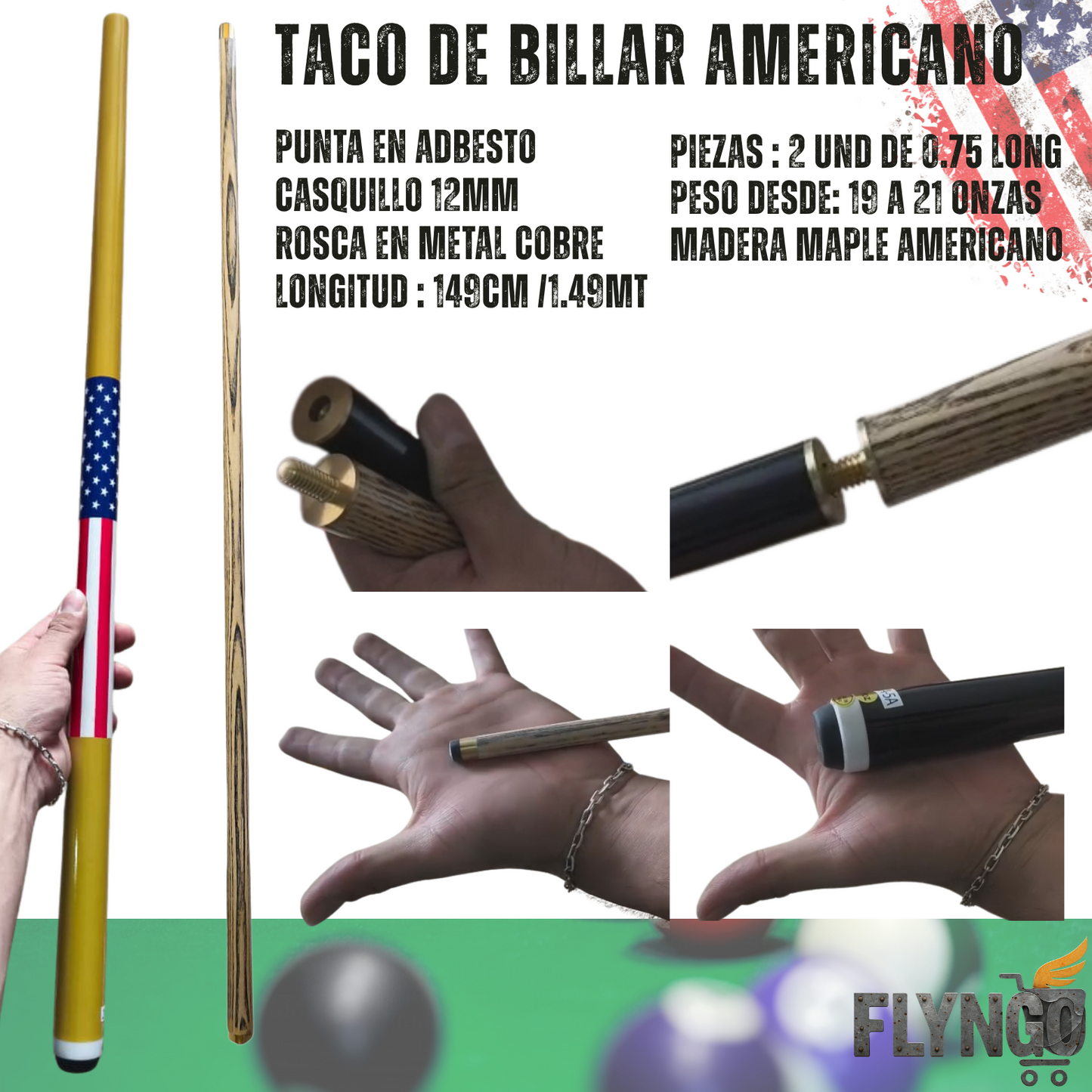 TACO DE BILLAR AMERICANO 🎱