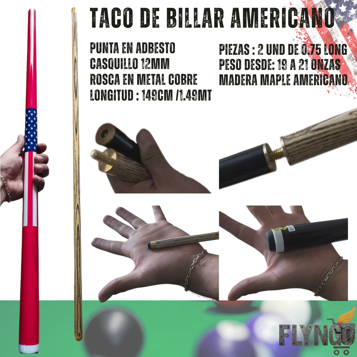 TACO DE BILLAR AMERICANO 🎱