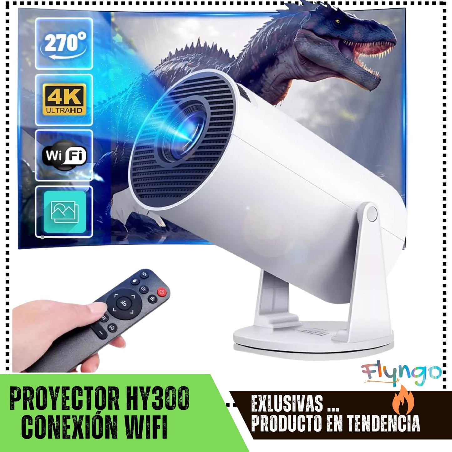 MINIPROYECTOR HY300 CONEXIÓN WIFI BLUETOOTH CON MÁS DE 4 MIL APLICACIONES