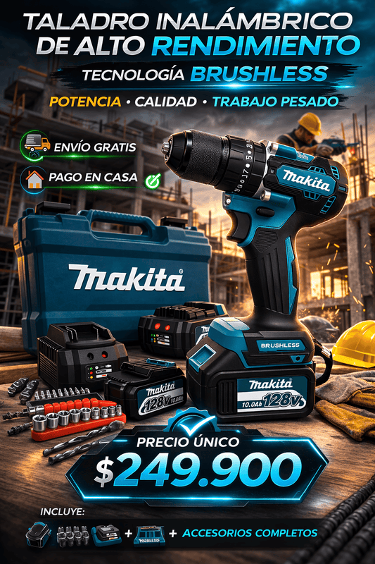 TALADRO MAKITA 128V ⚙️ BRUSHLESS