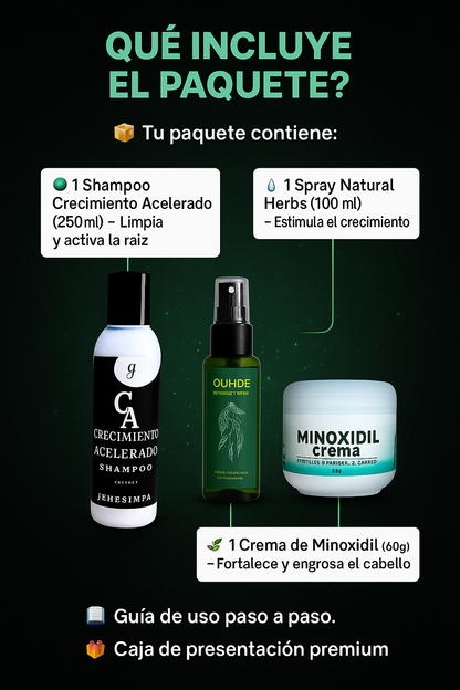 Solución 3 en 1 que Necesitas Para Ver Cabello Nuevo y Más Denso