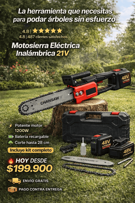 MOTOSIERRA SIN CABLES, PODA Y CORTA LEÑA🪵