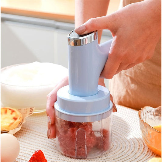 Batidora inalámbrica 3 en 1, potente mini picadora recargable USB, 2 Batidores + 5 Velocidades