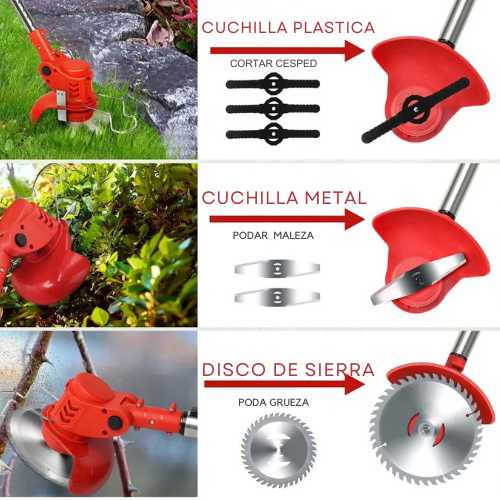 Corta maleza como un profesional sin esfuerzo. Ligera, recargable, sin humos, ruido y sin gasolina