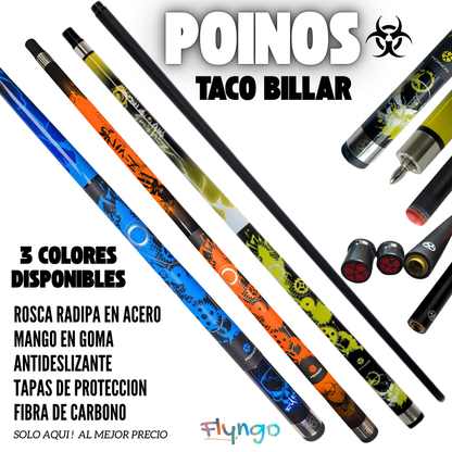 TACO DE BILLAR POINOS ☣️ FIBRA DE CARBONO